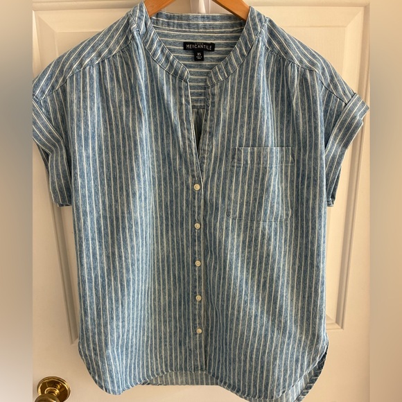 J. Crew Mercantile Striped Button Front Top Cotton Top, XS - Picture 4 of 5